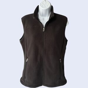 REI Medium Black Fleece Vest Full Zip Outdoor Hiking Casual